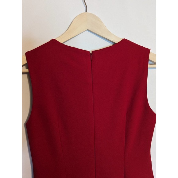 Calvin Klein red fitted cocktail dress sleeveless large keyhole womens small - Picture 7 of 9